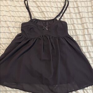 Viral Black Chiffon Tank Top